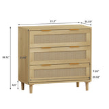 3 Drawers Rattan Storage Cabinet Rattan Drawer