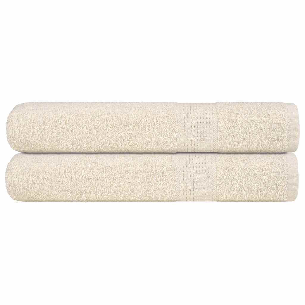 Towels 2 pcs Cream 100x200 cm 360 g/m² 100% Cotton
