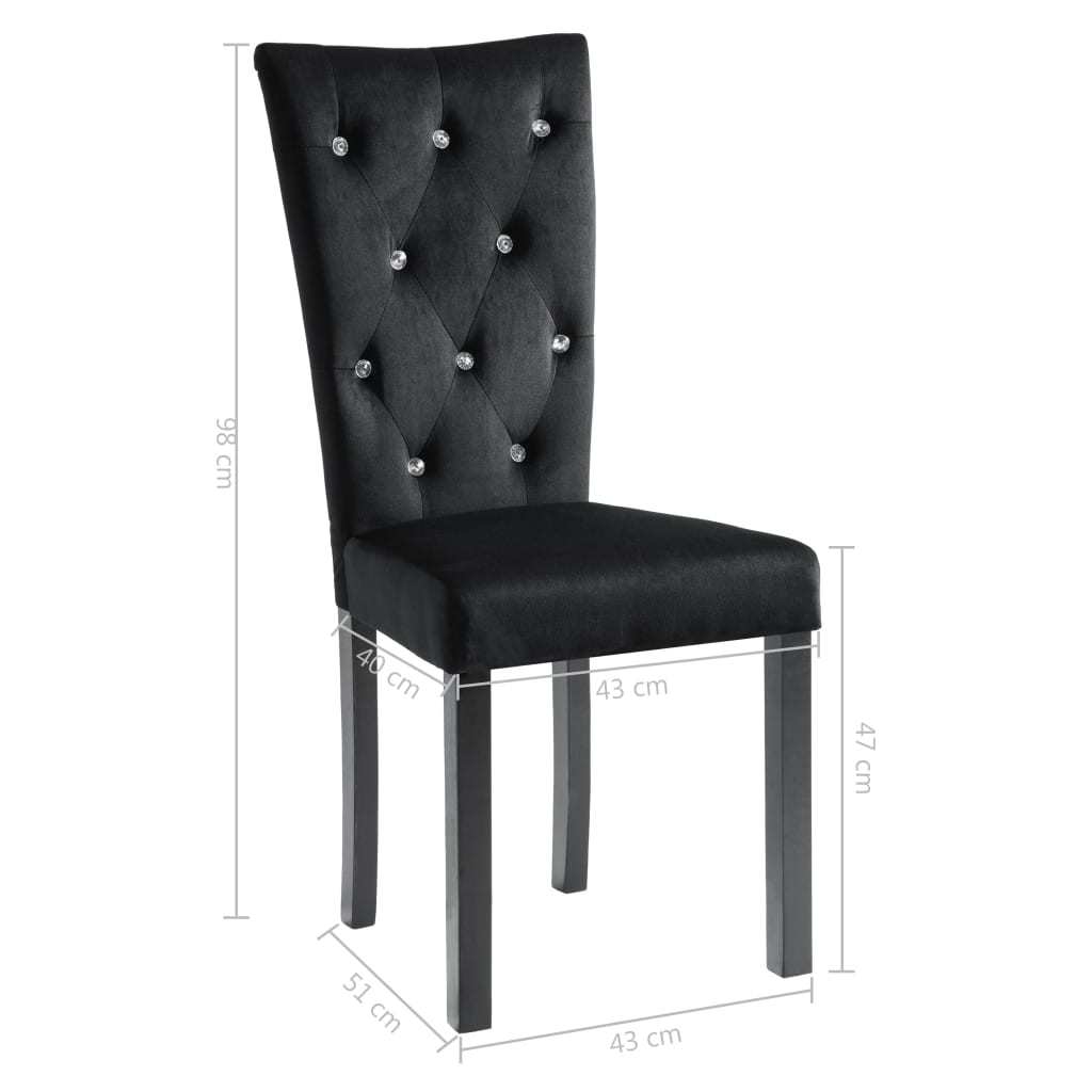 Dining Chairs 2 pcs Black Velvet