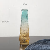 Embossed glass transparent vase tabletop decoration