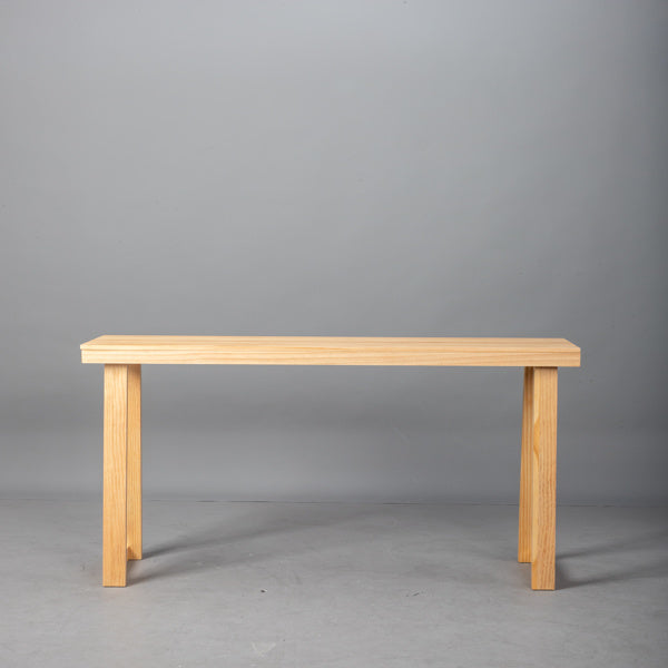 Wooden Trapezoidal Leg Tabletop With Edge Pine Entrance Table