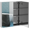 Kleankin Bathroom Medicine Cabinet With Mirror 3-Tier Stainless Steel Storage Silver