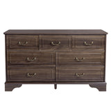 Brown P2 MDF 137x40x80CM 3-layer 7-drawer Chest Of Drawers 1pcs