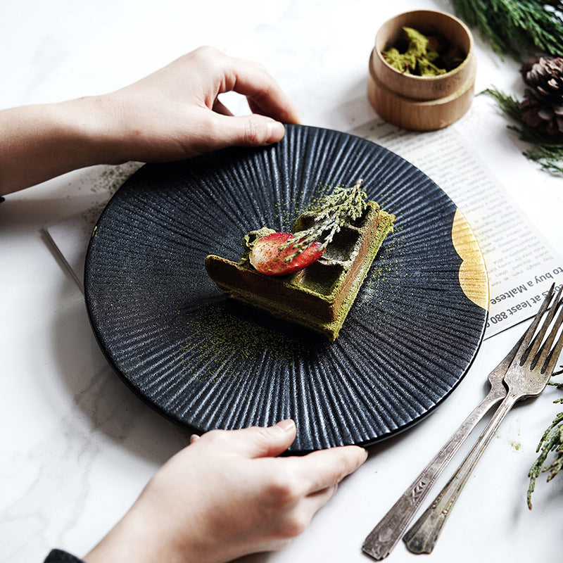 Wujin Moyu Creative Tableware Set Creative Personality Bowls & Plates Dinner Plates Household Plates Ceramic Shallow Plates Flat Plates