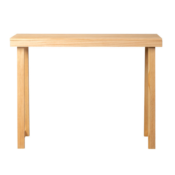 Wooden Trapezoidal Leg Tabletop With Edge Pine Entrance Table