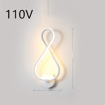Led Wall Lamp Nordic Minimalist Bedroom Bedside Lamp