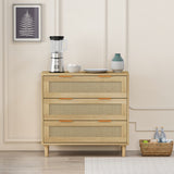 3 Drawers Rattan Storage Cabinet Rattan Drawer