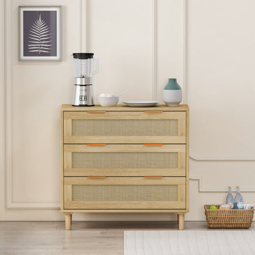 3 Drawers Rattan Storage Cabinet Rattan Drawer