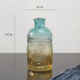 Embossed glass transparent vase tabletop decoration