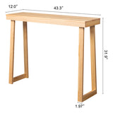 Wooden Trapezoidal Leg Tabletop With Edge Pine Entrance Table