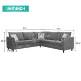 New 91 91Modern L-Shape Sectional SofaUpholstered Living Room Couch