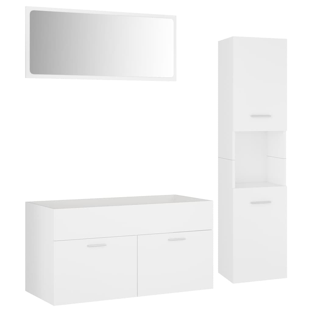 Bathroom Furniture Set White Wood