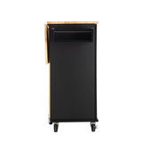 Kitchen Island And Kitchen Trolley, Mobile Kite Island, With Extendable Rubberwood Tabletop, Adjustable Cabinet Shelves