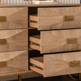 6 Drawers Dresser, Modern Dressers & Chests Of Drawers, TV Stand,Light Wood Dresser For Bedroom,Living Room,Hallway