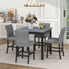 TOPMAX 5-Piece Counter Height Dining Set, Wood TableChairs Stools W Footrest
