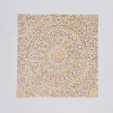 Wooden Floral Hand Carved Mandala Square Wall Decor-48X48