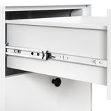 Modern Night Stand Storage Cabinet For Living Room Bedroom, Steel Cabinet With 2 Drawers,Bedside Furniture, Circular Handle