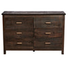 Brown MDF Veneer 120x40x80 Double-row Six-drawer Chest Of Drawers