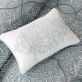 12 Piece Comforter Set With Cotton Bed Sheets Blue Cal King