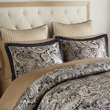 12 Piece Comforter Set With Cotton Bed Sheets Black Queen