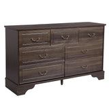 Brown P2 MDF 137x40x80CM 3-layer 7-drawer Chest Of Drawers 1pcs