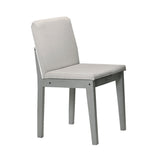 Grey Finish 5 Piece Dining Room Set Dining Table 4x Chairs Beige Fabric Chairs