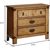 Cottage Style Weathered Elm 1pc Nightstand Ball Bearing Metal Glide USB Charger Power Outlet In Night Stand Top Drawer Bedroom Bedside Table