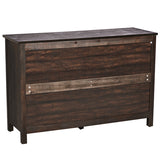 Brown MDF Veneer 120x40x80 Double-row Six-drawer Chest Of Drawers
