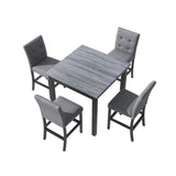 TOPMAX 5-Piece Counter Height Dining Set, Wood TableChairs Stools W Footrest