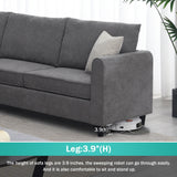 New 91 91Modern L-Shape Sectional SofaUpholstered Living Room Couch