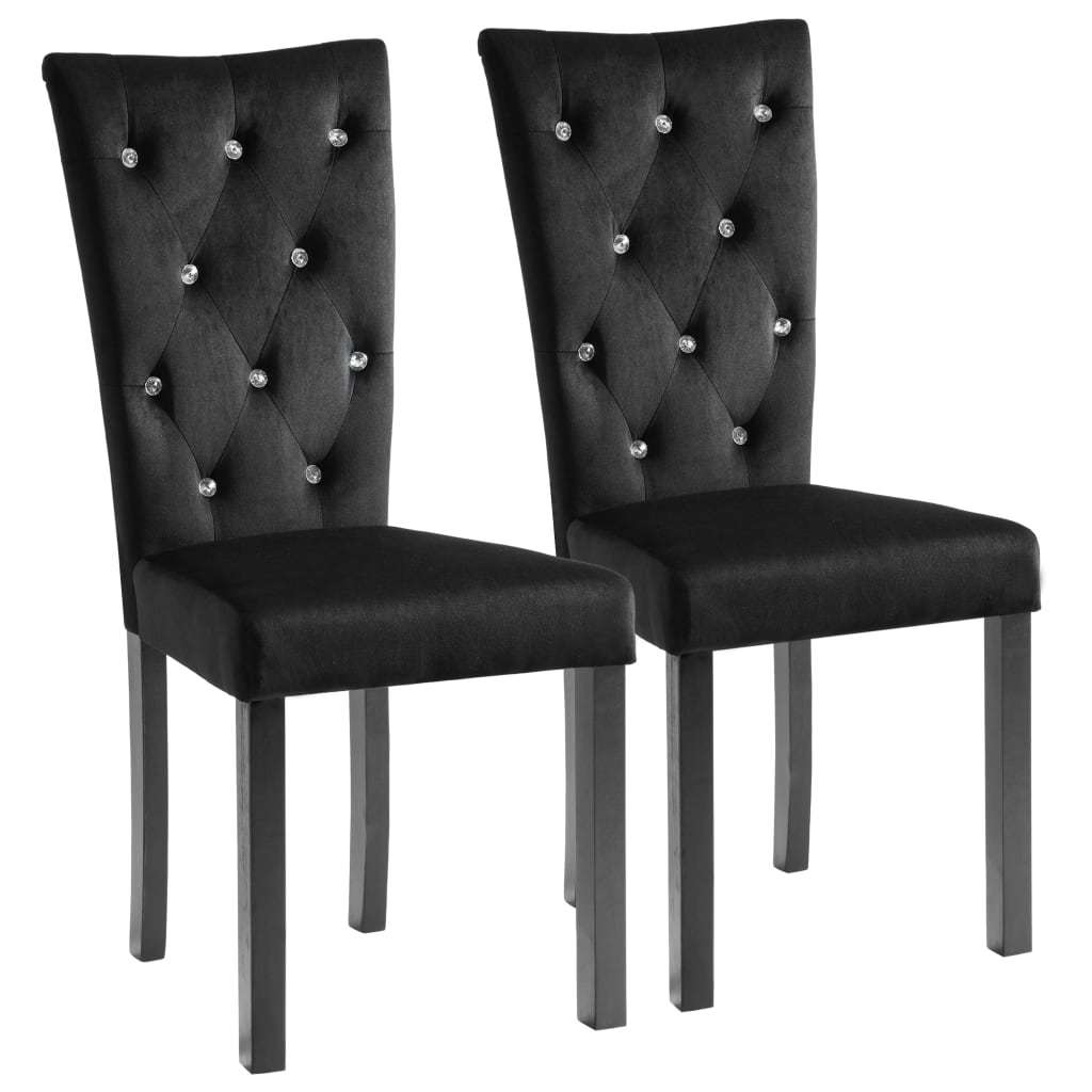 Dining Chairs 2 pcs Black Velvet