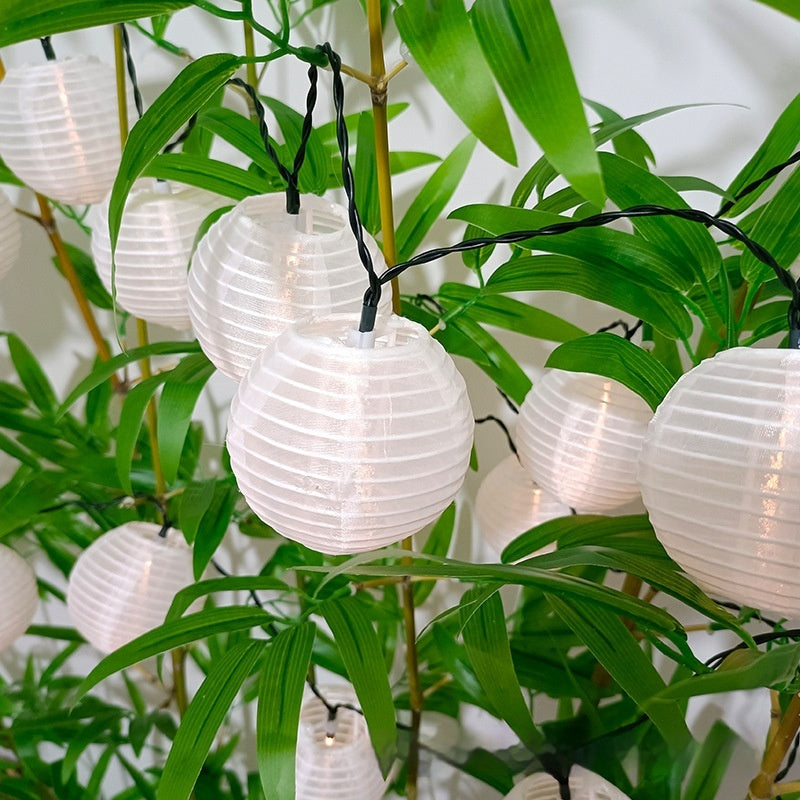 Solar Fabric Lighting Chain Colorful Lantern Atmosphere Decoration String