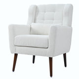 Modern Upholstered Chairs, Teddy Fabric Living Room Chairs, Comfortable Reading Chairs, Medieval Upholstery Chairs, Chaise Longues Armchairs For Living Room Bedrooms - White