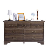 Brown P2 MDF 137x40x80CM 3-layer 7-drawer Chest Of Drawers 1pcs