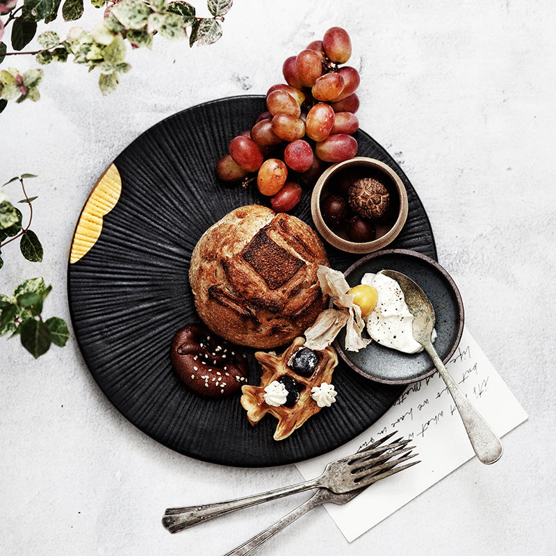 Wujin Moyu Creative Tableware Set Creative Personality Bowls & Plates Dinner Plates Household Plates Ceramic Shallow Plates Flat Plates