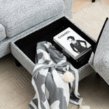Convertible Combination Sofa Sofa LShaped Sofa With Footstools With Storage WhiteBlack Sofa For Living Room, Living Room BedroomOfficeSmall Space 3Seater Combination Sofa