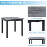 TOPMAX 5-Piece Counter Height Dining Set, Wood TableChairs Stools W Footrest
