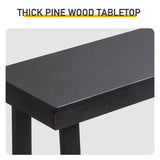 Black Trapezoidal Leg Tabletop With Edge Pine Entrance Table