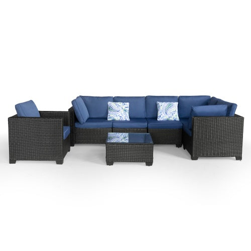 7 Pieces Outdoor Set Furniture Patio Furniture Sets Conversation Sets Balcony Furniture Outdoor Sectional For Outdoor IndoorLawn Garden Porch Poolside