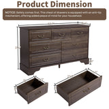Brown P2 MDF 137x40x80CM 3-layer 7-drawer Chest Of Drawers 1pcs