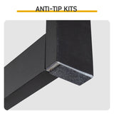 Black Trapezoidal Leg Tabletop With Edge Pine Entrance Table